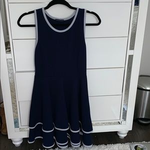 Blue and White Francescas Fit and Flair Dress